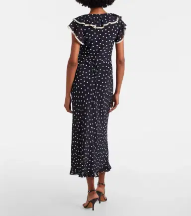 Rixo Bethea polka-dot crêpe de chine midi dress | Thumbnail 2