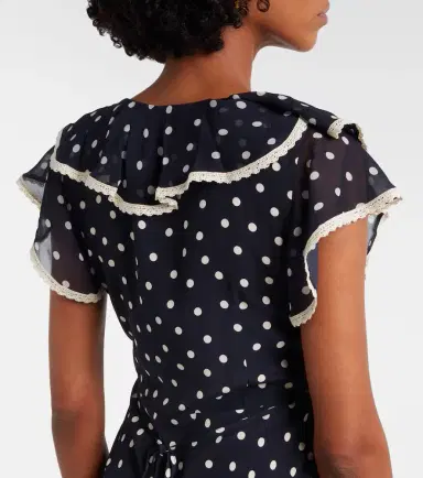 Rixo Bethea polka-dot crêpe de chine midi dress | Thumbnail 3