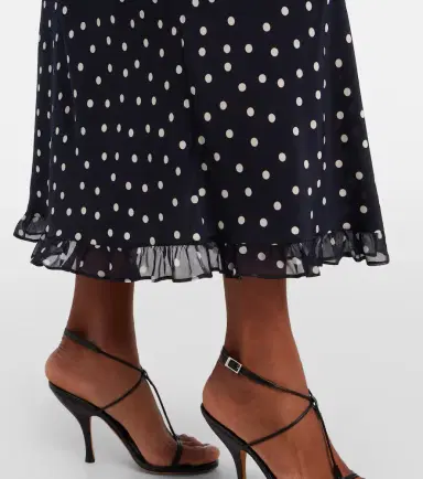 Rixo Bethea polka-dot crêpe de chine midi dress | Thumbnail 4