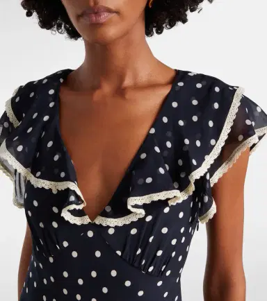 Rixo Bethea polka-dot crêpe de chine midi dress | Thumbnail 5