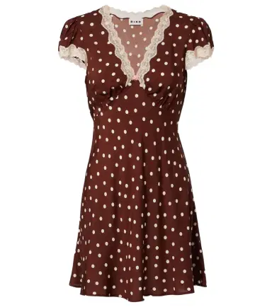 Rixo Cely lace-trimmed polka-dot minidress | Thumbnail 1 Rixo Cely lace-trimmed polka-dot minidress | Thumbnail 1
