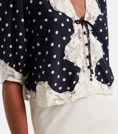 Rixo Ursula polka-dot crêpe de chine top | Thumbnail 2