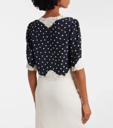 Rixo Ursula polka-dot crêpe de chine top | Thumbnail 4