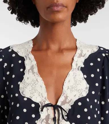 Rixo Ursula polka-dot crêpe de chine top | Thumbnail 6