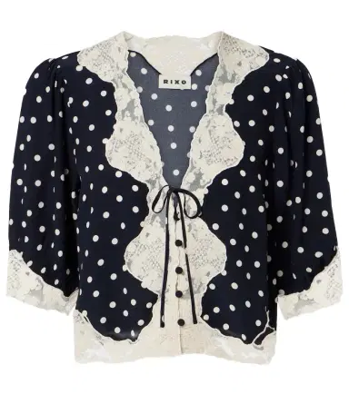 Rixo Ursula polka-dot crêpe de chine top | Thumbnail 1