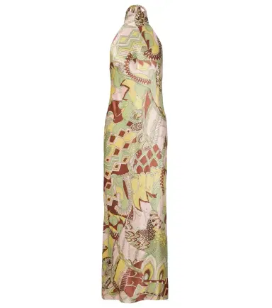Rixo Maura printed halterneck satin midi dress | Thumbnail 1