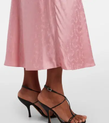 Rixo Alberta floral satin jacquard midi dress | Thumbnail 2