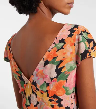 Rixo Cathy floral crêpe midi dress | Thumbnail 3 Rixo Cathy floral crêpe midi dress | Thumbnail 3