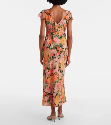 Rixo Cathy floral crêpe midi dress | Thumbnail 4 Rixo Cathy floral crêpe midi dress | Thumbnail 4