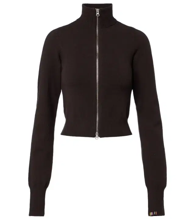 N°302 Lemon cashmere-blend zip-up cardigan