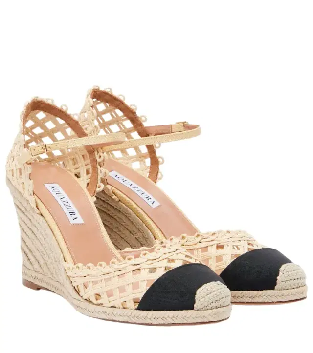 Aquazzura Sunburst raffia espadrille wedges