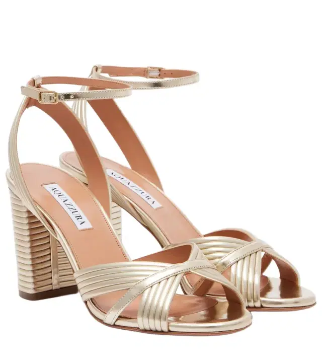 Aquazzura Very Sundance metallic leather sandals