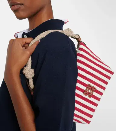 Miu Miu Striped leather-trimmed top-handle bag | Thumbnail 6