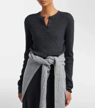 Lisa Yang Airi ribbed-knit cotton and cashmere Henley shirt | Thumbnail 2