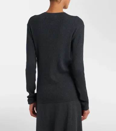 Lisa Yang Airi ribbed-knit cotton and cashmere Henley shirt | Thumbnail 3