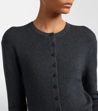 Lisa Yang Airi ribbed-knit cotton and cashmere Henley shirt | Thumbnail 4