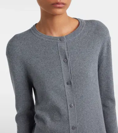 Lisa Yang Abeena ribbed-knit cotton and cashmere cardigan | Thumbnail 3