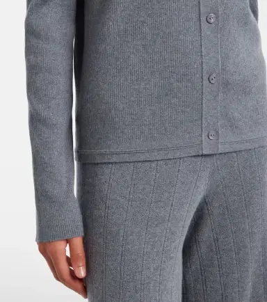 Lisa Yang Abeena ribbed-knit cotton and cashmere cardigan | Thumbnail 5