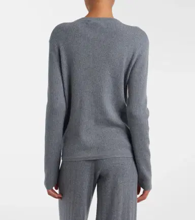 Lisa Yang Abeena ribbed-knit cotton and cashmere cardigan | Thumbnail 6