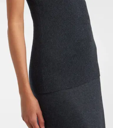 Lisa Yang Amya ribbed-knit cotton and cashmere tank top | Thumbnail 3