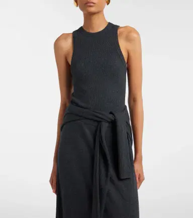 Lisa Yang Amya ribbed-knit cotton and cashmere tank top | Thumbnail 4