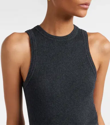 Lisa Yang Amya ribbed-knit cotton and cashmere tank top | Thumbnail 6
