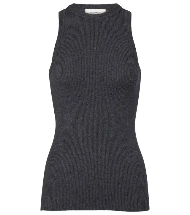 Lisa Yang Amya ribbed-knit cotton and cashmere tank top