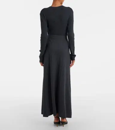 Lisa Yang Adrienne cotton and cashmere midi skirt | Thumbnail 2 Lisa Yang Adrienne cotton and cashmere midi skirt | Thumbnail 2
