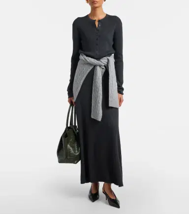 Lisa Yang Adrienne cotton and cashmere midi skirt | Thumbnail 4 Lisa Yang Adrienne cotton and cashmere midi skirt | Thumbnail 4