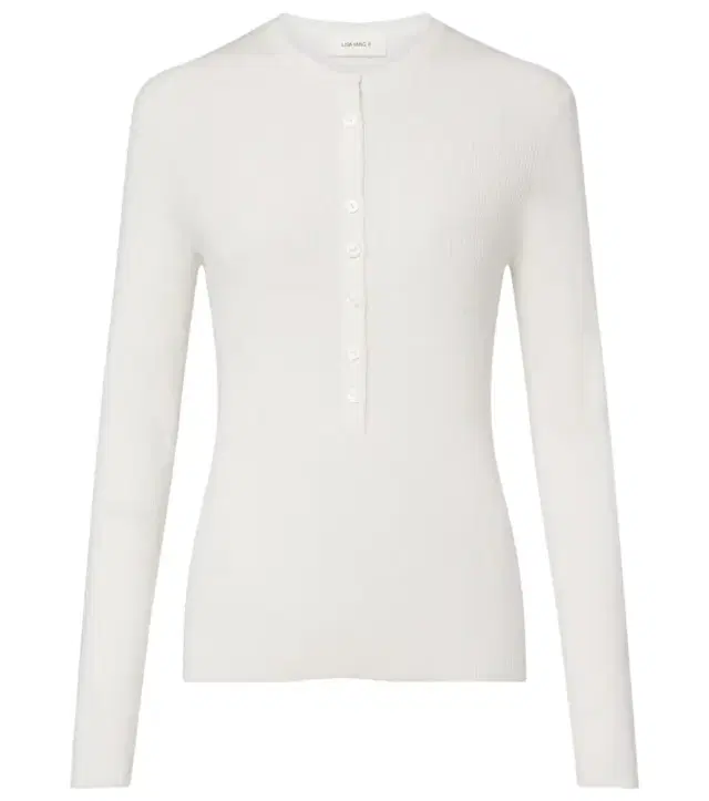 Airi ribbed-knit cotton and cashmere Henley shirt