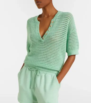 Varley Callie open-knit cotton top | Thumbnail 3
