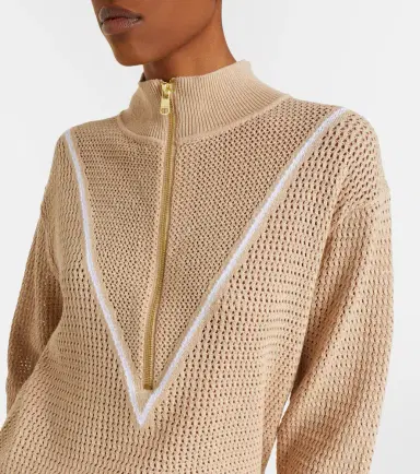 Varley Calva open-knit cotton half-zip sweater | Thumbnail 2