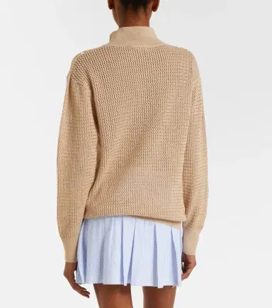 Varley Calva open-knit cotton half-zip sweater | Thumbnail 4
