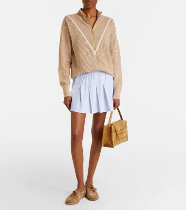 Varley Calva open-knit cotton half-zip sweater | Thumbnail 5