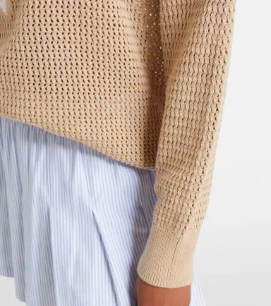 Varley Calva open-knit cotton half-zip sweater | Thumbnail 6