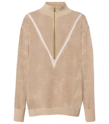 Varley Calva open-knit cotton half-zip sweater | Thumbnail 1