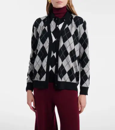 Lisa Yang Raelyn argyle cashmere cardigan | Thumbnail 4 Lisa Yang Raelyn argyle cashmere cardigan | Thumbnail 4