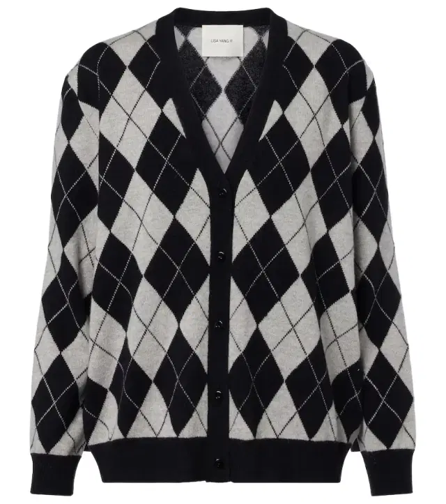 Lisa Yang Raelyn argyle cashmere cardigan