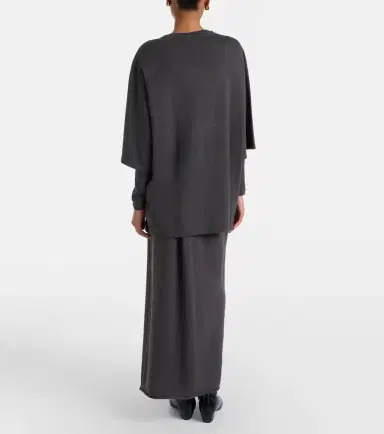 Lisa Yang Charlotta cotton and cashmere maxi skirt | Thumbnail 3