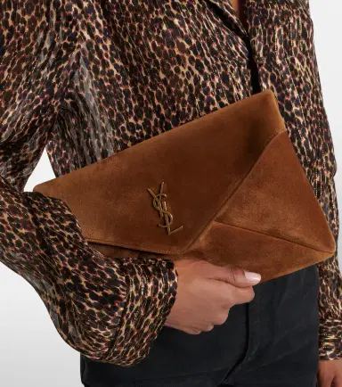 Saint Laurent Cassandre suede pouch | Thumbnail 5