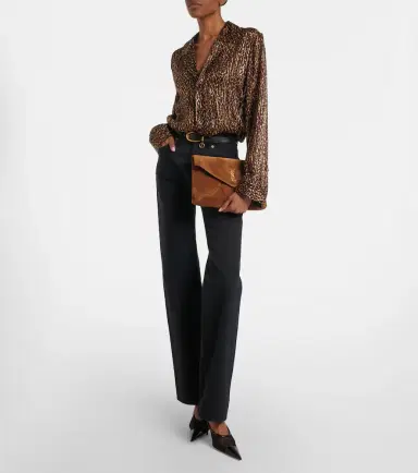 Saint Laurent Cassandre suede pouch | Thumbnail 6