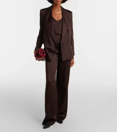 Max Mara Arca double-breasted satin blazer | Thumbnail 3 Max Mara Arca double-breasted satin blazer | Thumbnail 3