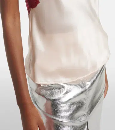 Saint Laurent Lace-trimmed silk satin camisole | Thumbnail 2