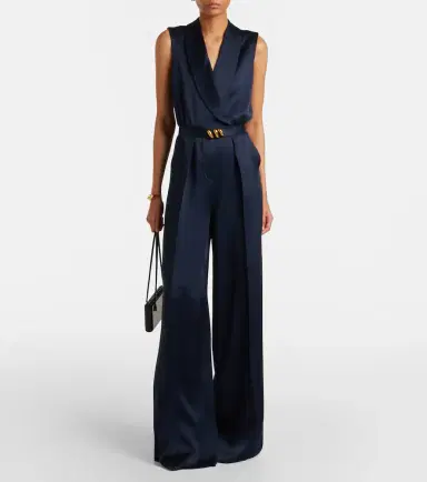 Max Mara Elegante belted satin jumpsuit | Thumbnail 3