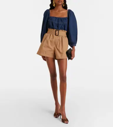 Saint Laurent Gathered denim blouse | Thumbnail 3