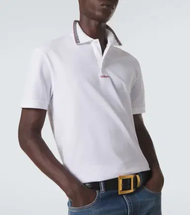Versace Greca cotton piqué polo shirt | Thumbnail 3 Versace Greca cotton piqué polo shirt | Thumbnail 3