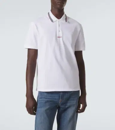 Versace Greca cotton piqué polo shirt | Thumbnail 4 Versace Greca cotton piqué polo shirt | Thumbnail 4