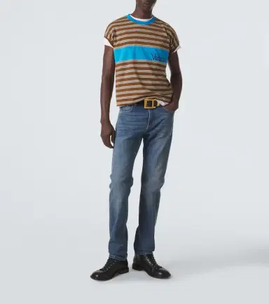 Versace Logo striped cotton T-shirt | Thumbnail 2 Versace Logo striped cotton T-shirt | Thumbnail 2