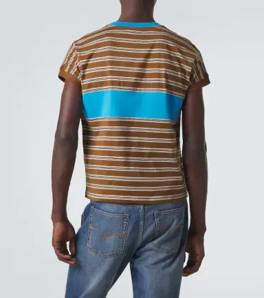 Versace Logo striped cotton T-shirt | Thumbnail 4 Versace Logo striped cotton T-shirt | Thumbnail 4