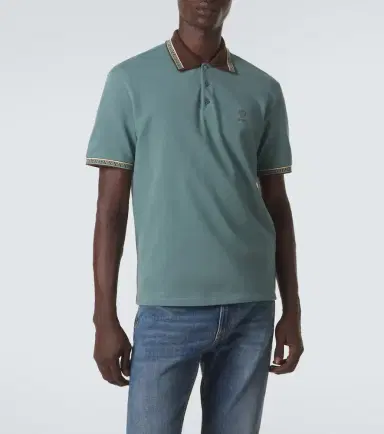 Versace Greca cotton piqué polo shirt | Thumbnail 3 Versace Greca cotton piqué polo shirt | Thumbnail 3